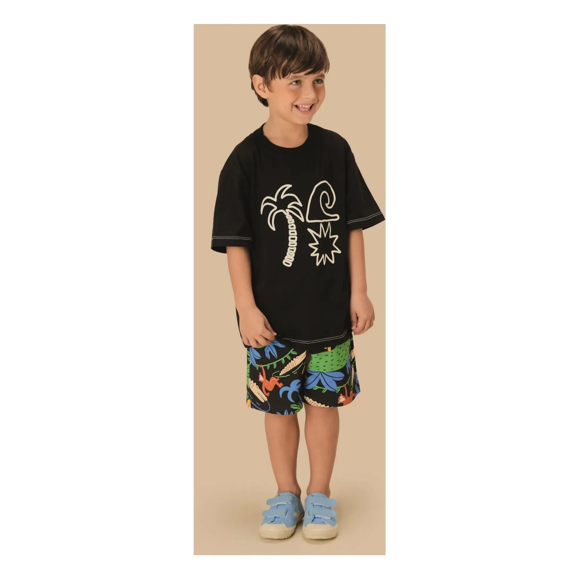 Fabula - Bermuda Molleton Jungle | Black