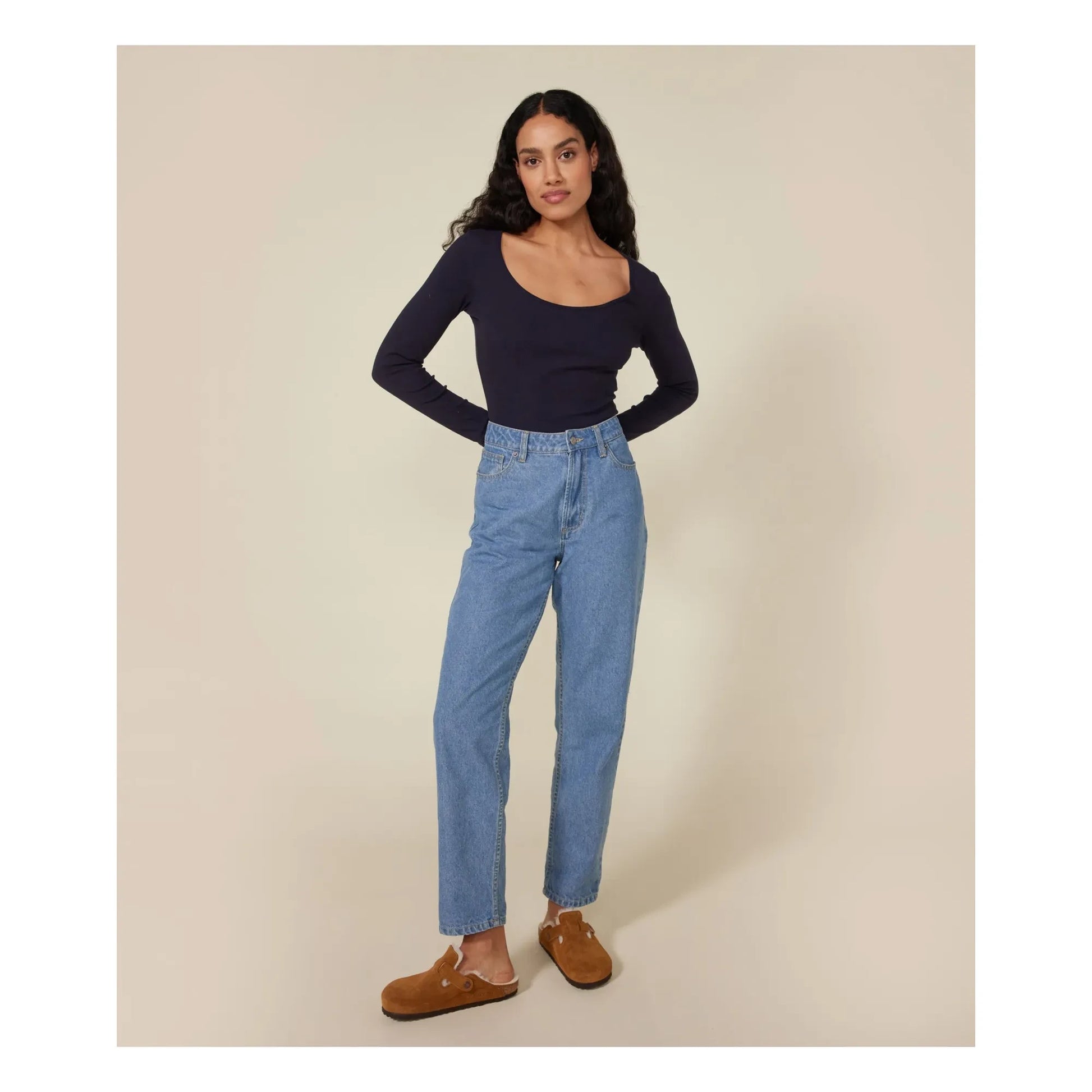 Petit Bateau - Long Sleeve Bodysuit - Women's Collection  | Navy blue