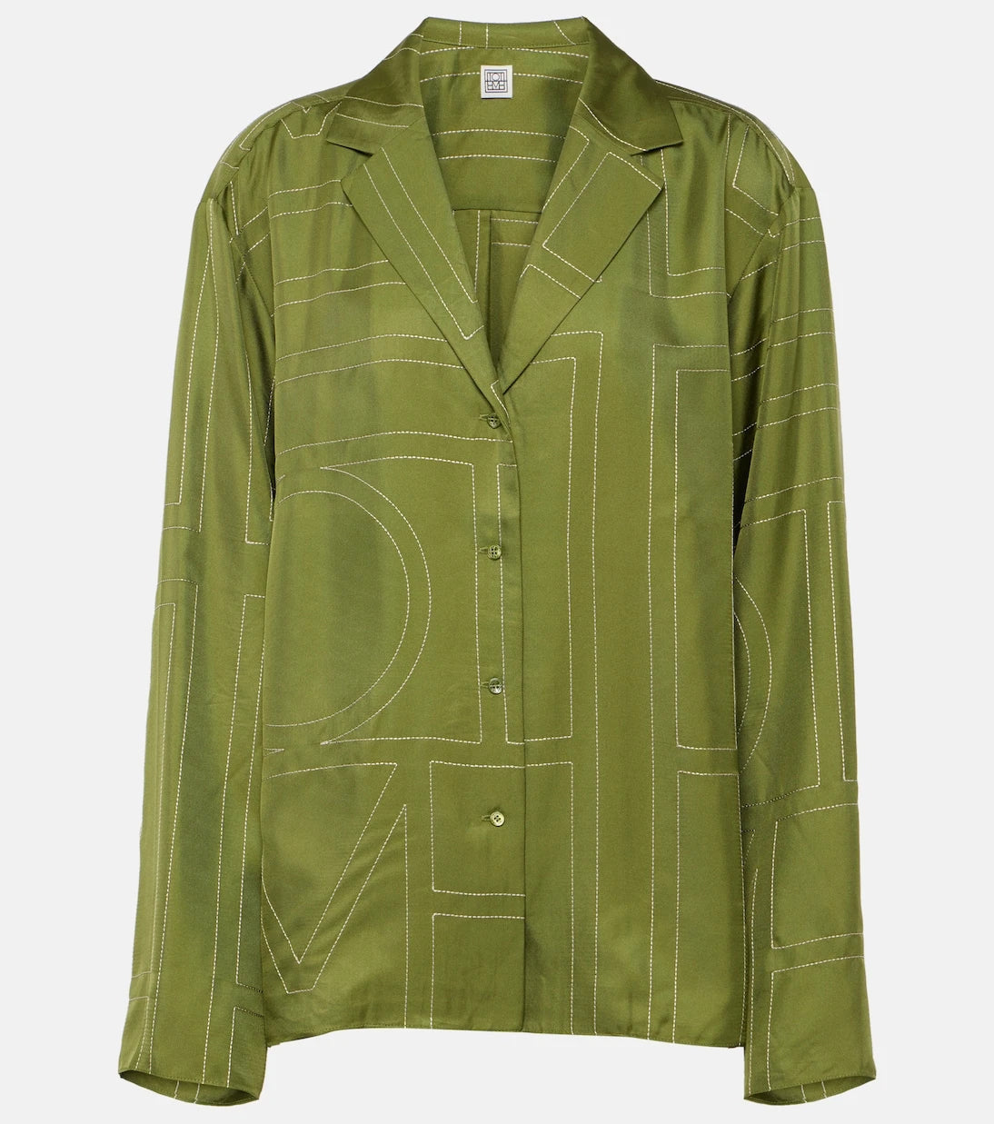 Toteme - Monogram silk twill pajama shirt