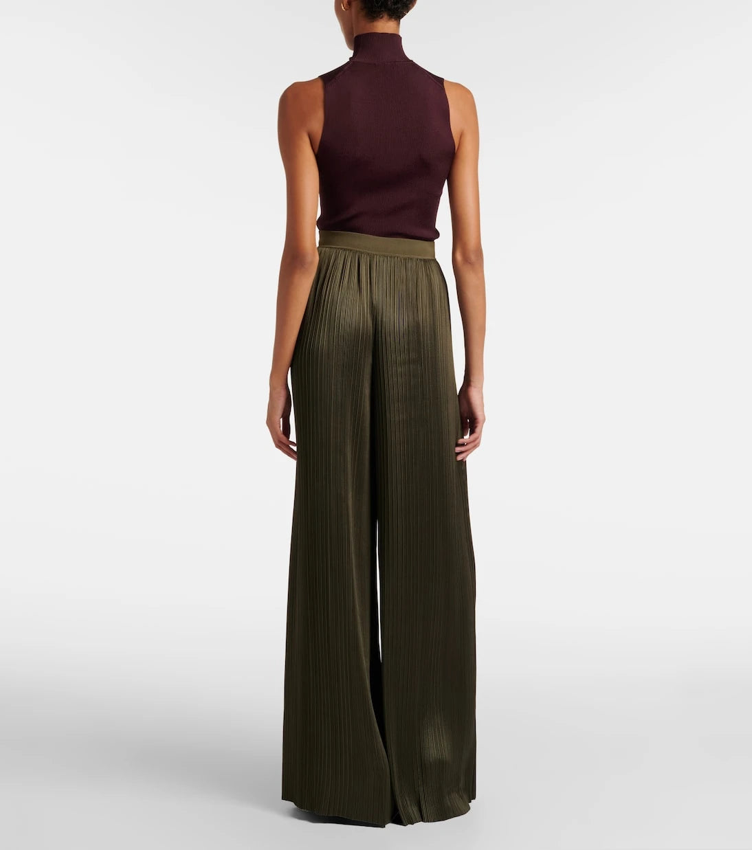 Joseph - Amber plissé satin wide-leg pants