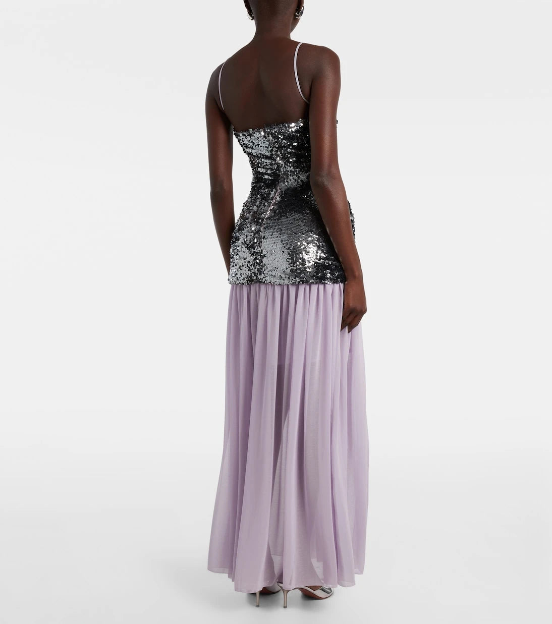 Jacques Wei - Sequined paneled maxi dress