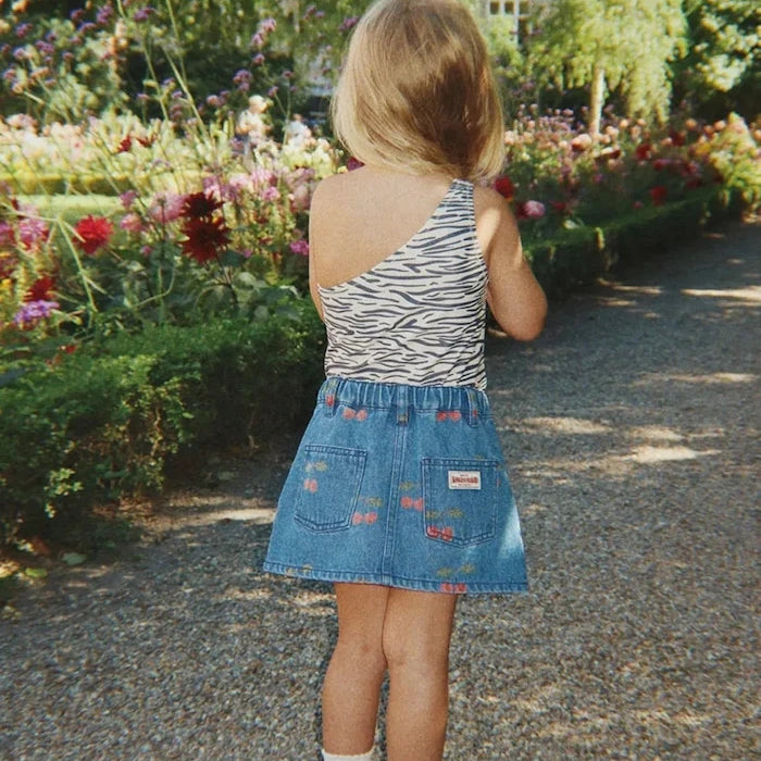 Konges Sløjd denim trapez etek MAGOT PRINTED SKIRT GOTS