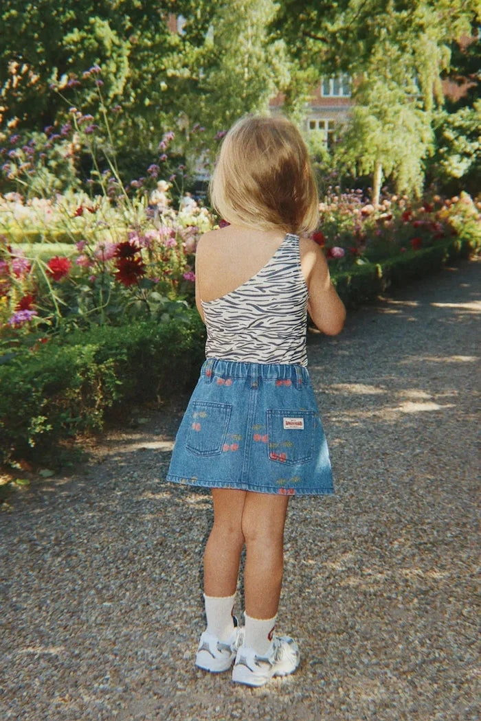 Konges Sløjd denim trapez etek MAGOT PRINTED SKIRT GOTS
