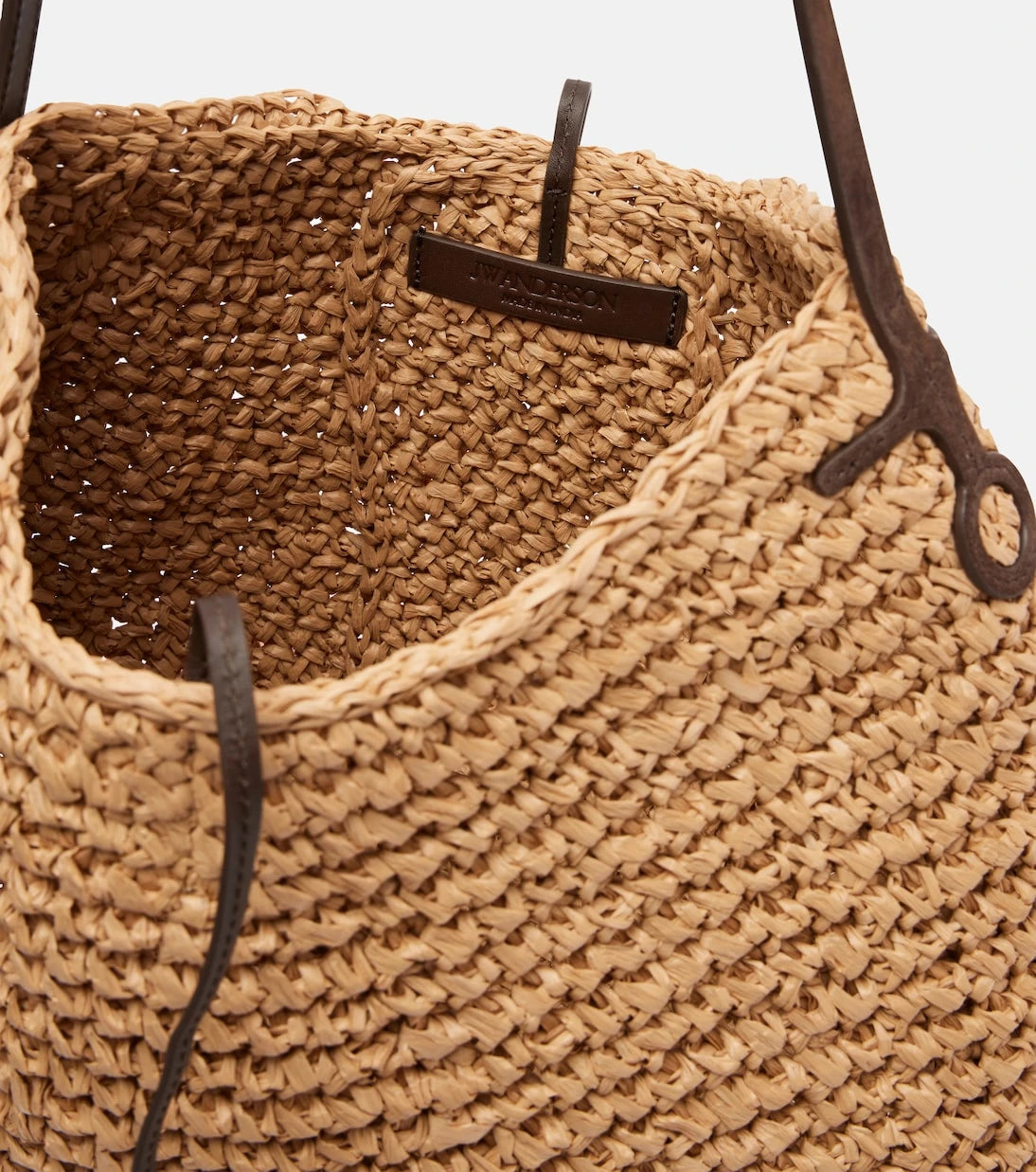 JW Anderson - Bulb XL leather-trimmed raffia shoulder bag