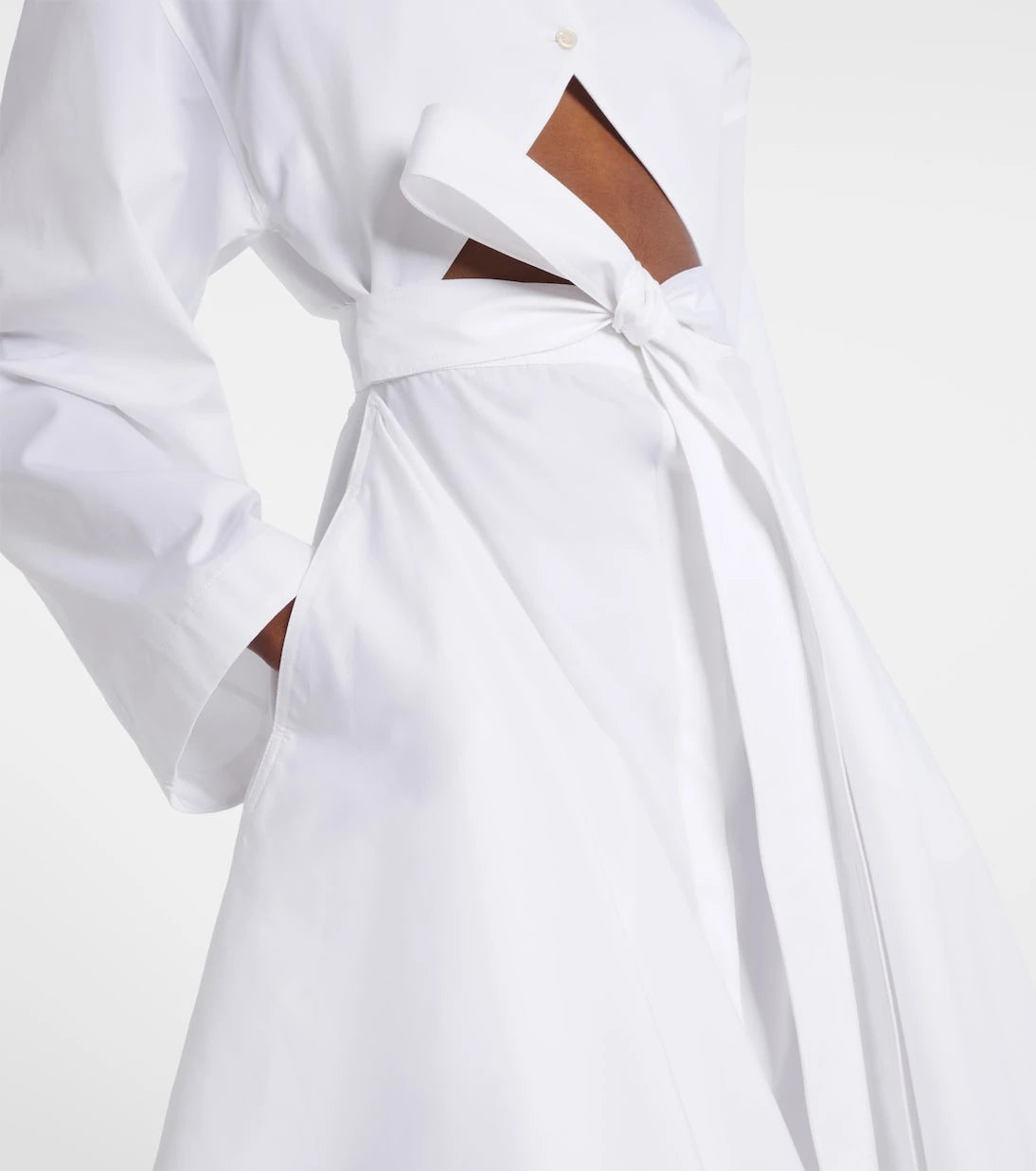 Alaïa - Cutout cotton poplin midi dress