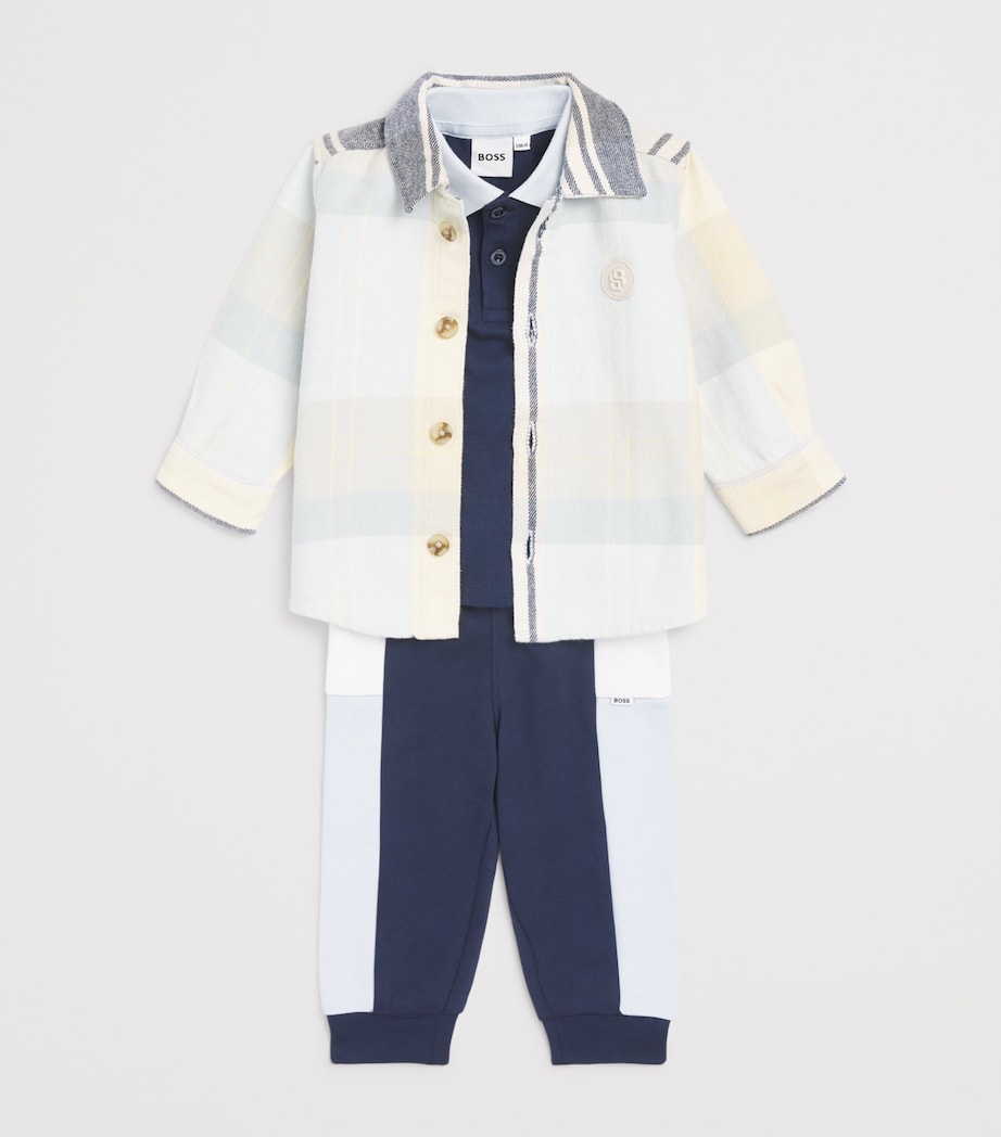 BOSS Kidswear Cotton Check Print Shirt (3 Months-3 Years)