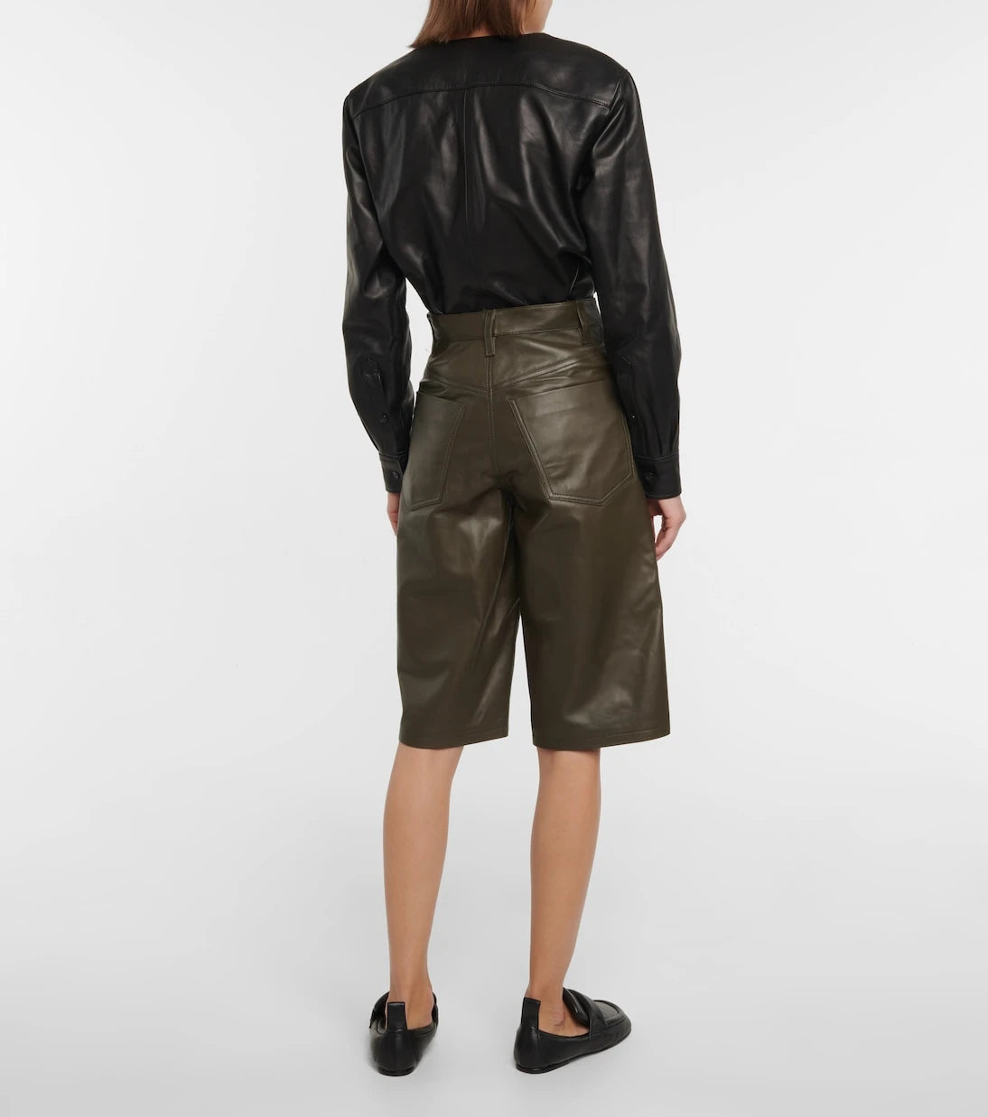 Dries Van Noten - Leather Bermuda shorts