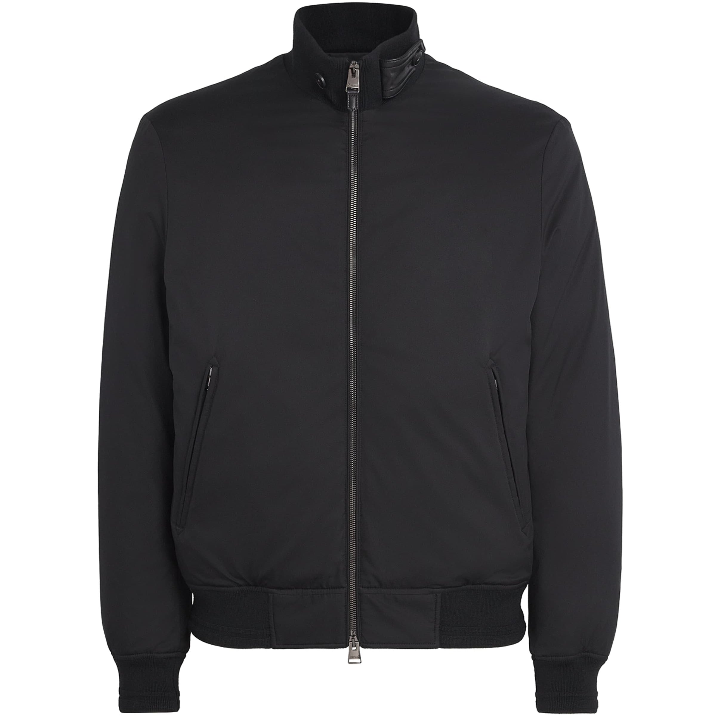 Canali Black Down Bomber Jacket