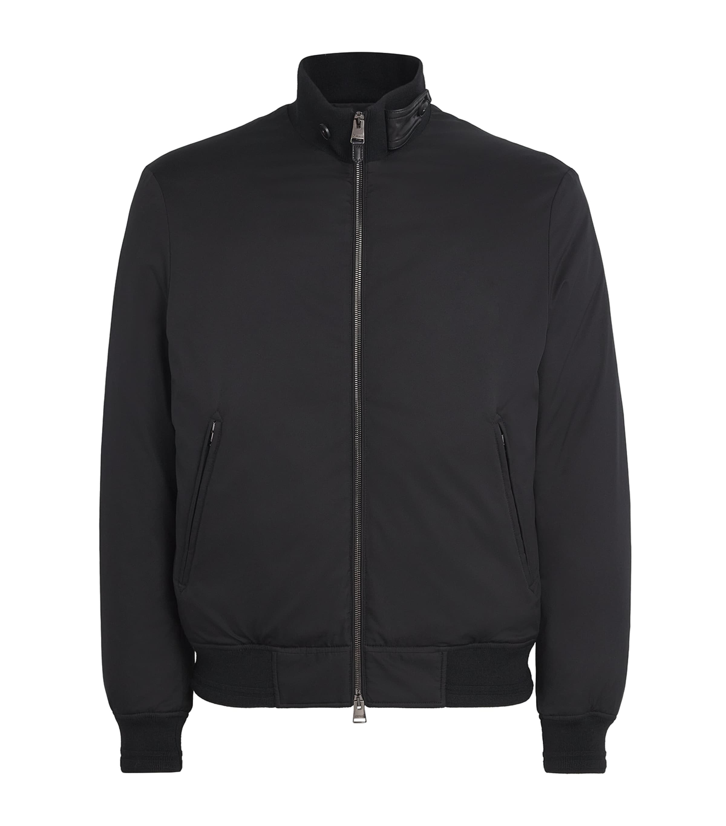 Canali Black Down Bomber Jacket