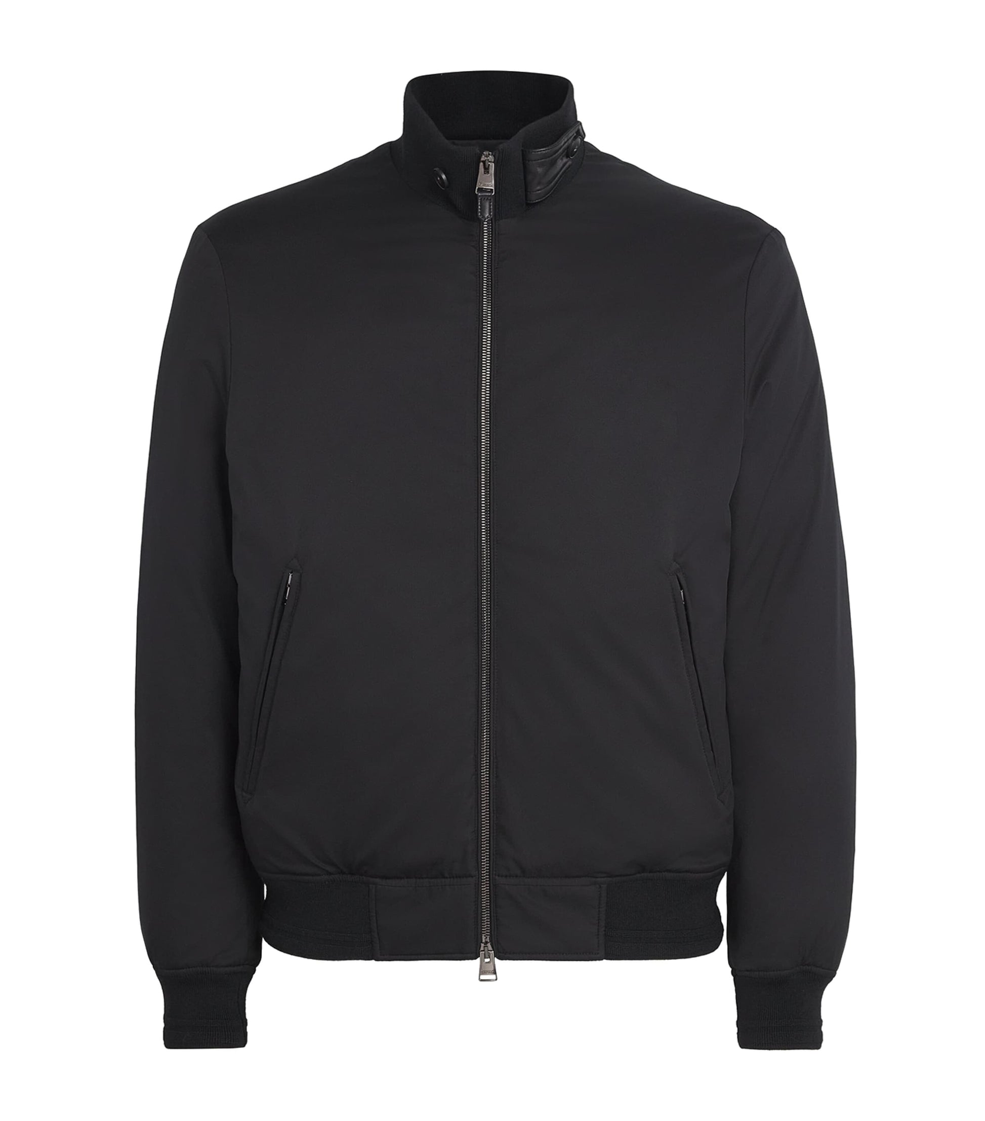 Canali Black Down Bomber Jacket