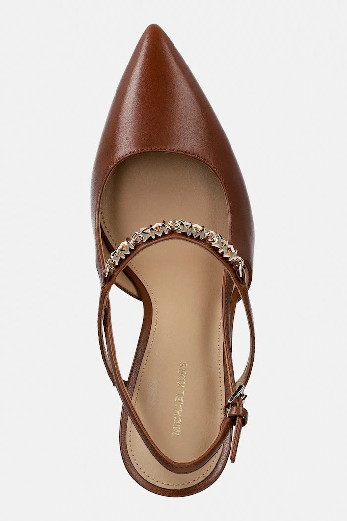 Кожени обувки с тънък ток MICHAEL Michael Kors Dina Flex High Sling Pump