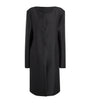 Toteme Black Silk Collarless Midi Coat