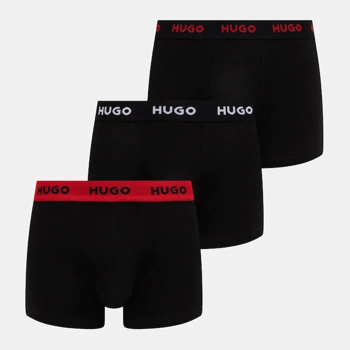HUGO Erkek Pamuk Elastan Boxer TRUNK TRIPLET PACK 3'lü