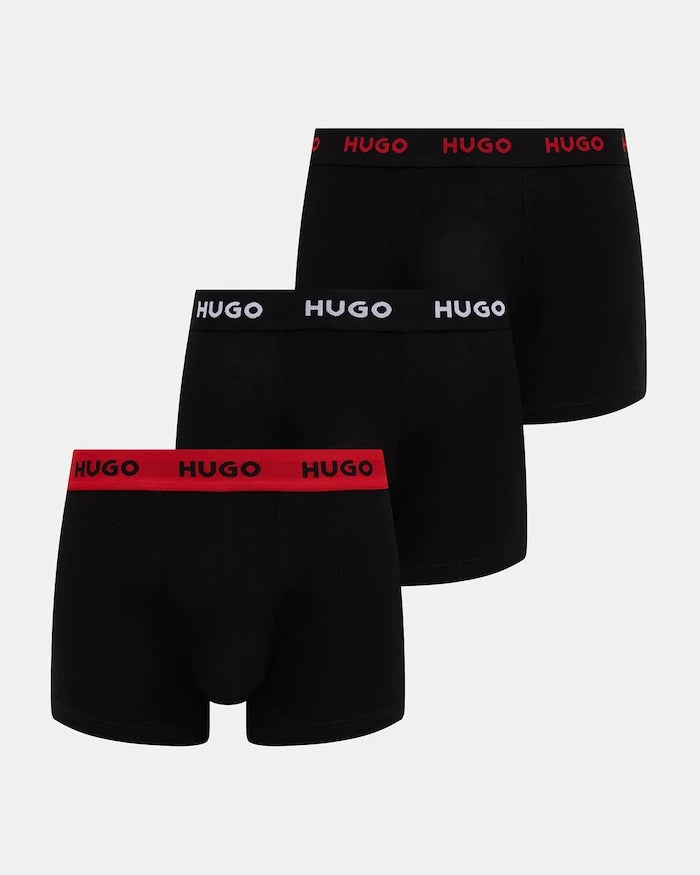 HUGO боксерки мъжки от памук с еластан TRUNK TRIPLET PACK 3 броя