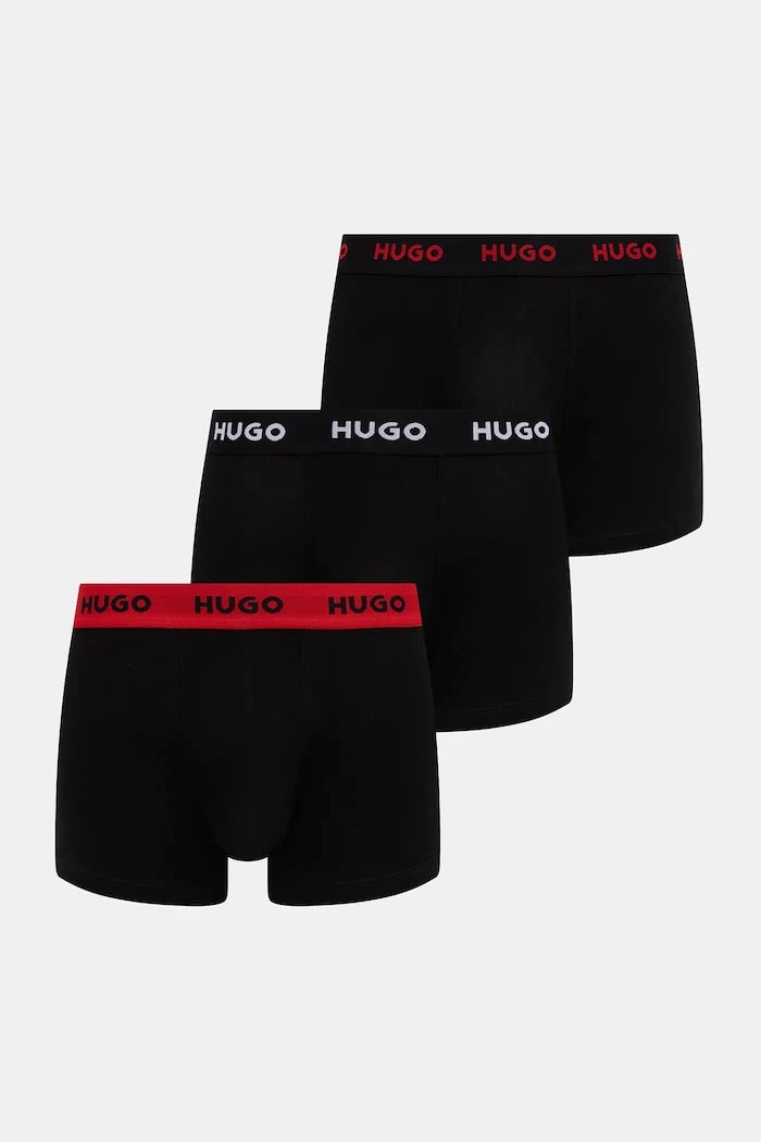 HUGO Erkek Pamuk Elastan Boxer TRUNK TRIPLET PACK 3'lü