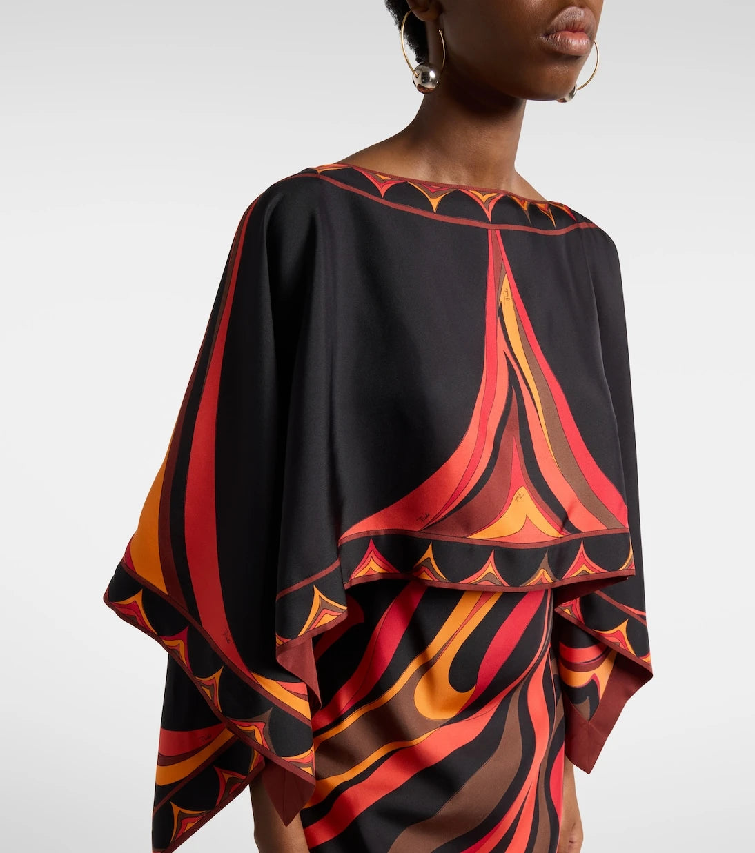 Pucci - Marmo and Fari caped silk twill gown