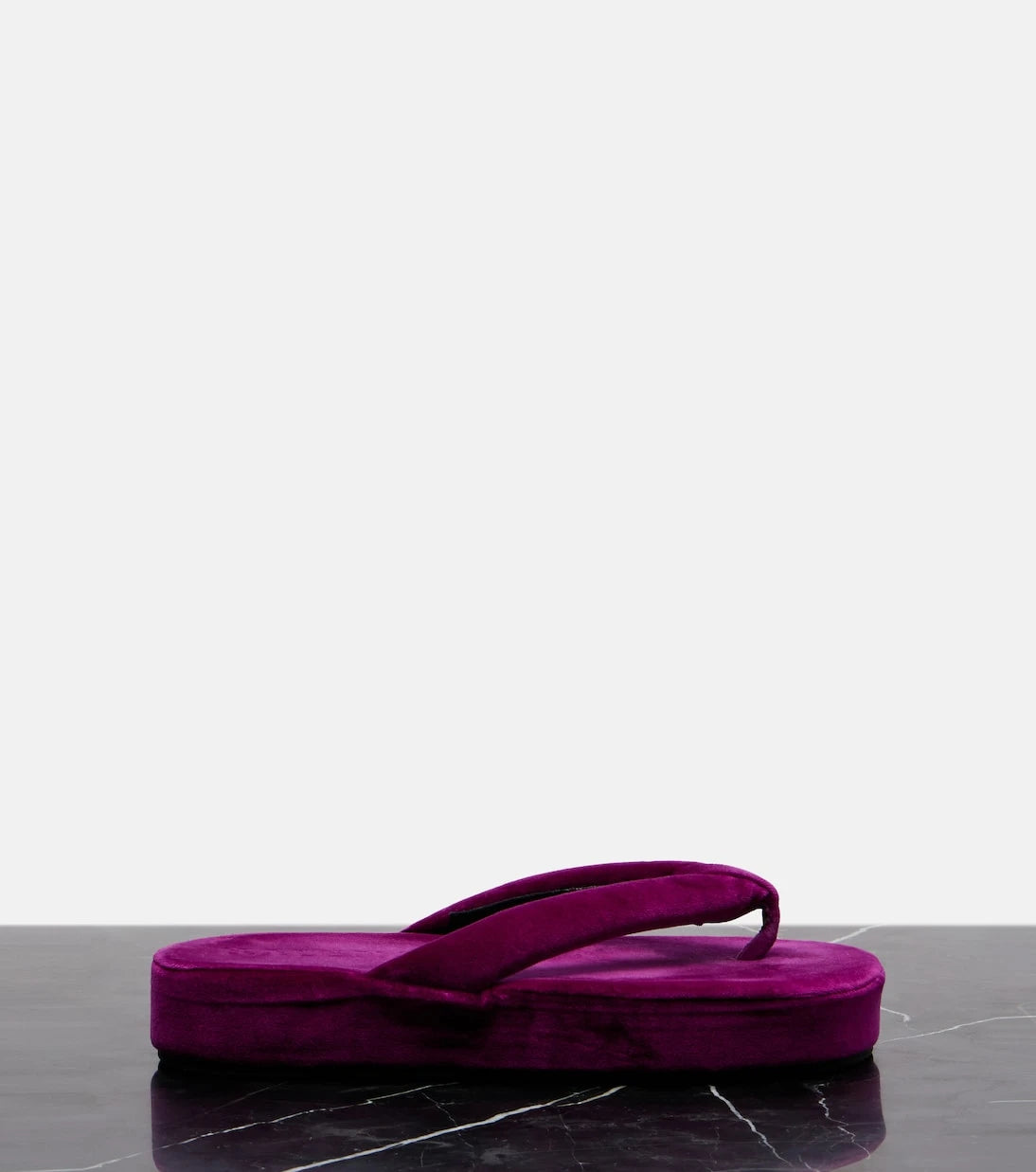 Balenciaga - Jet Lag velvet platform thong sandals