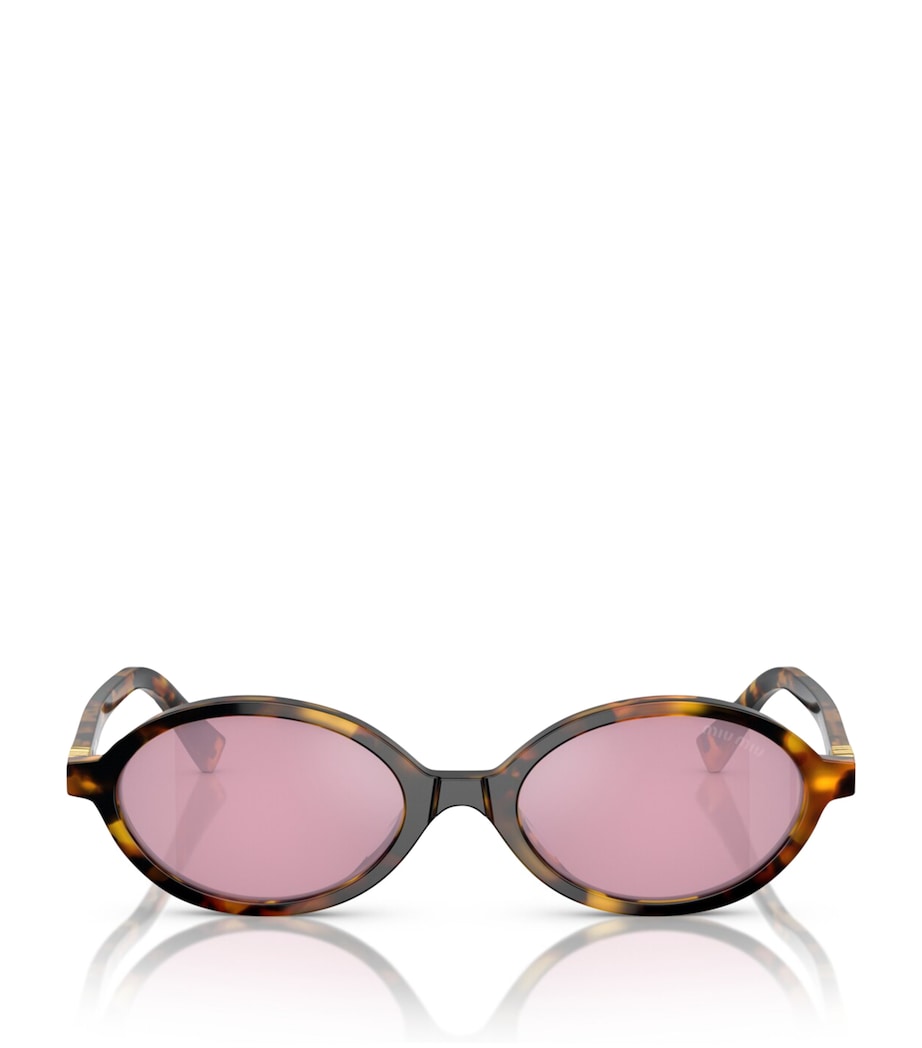 Brown Acetate Oval Sunglasses