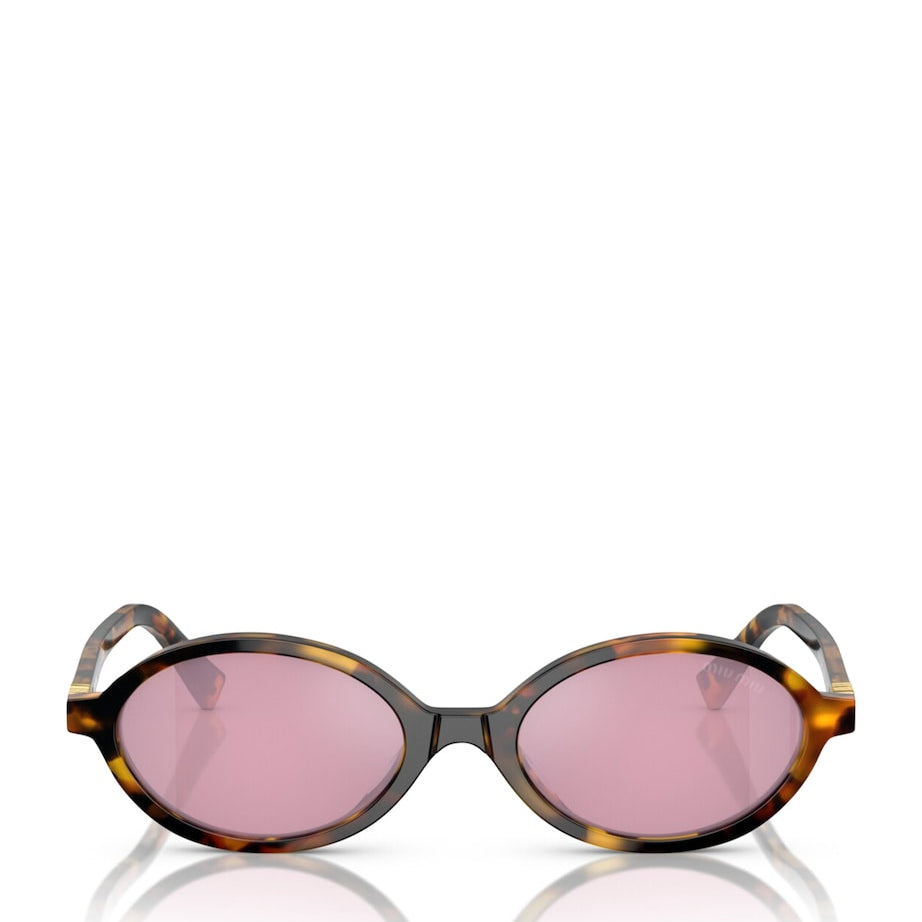 Brown Acetate Oval Sunglasses