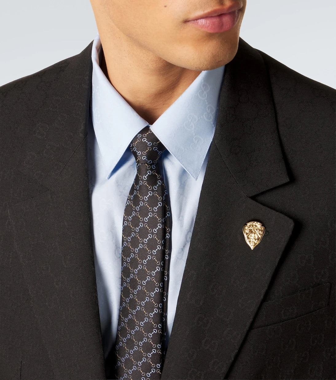 Gucci - Horsebit silk jacquard tie