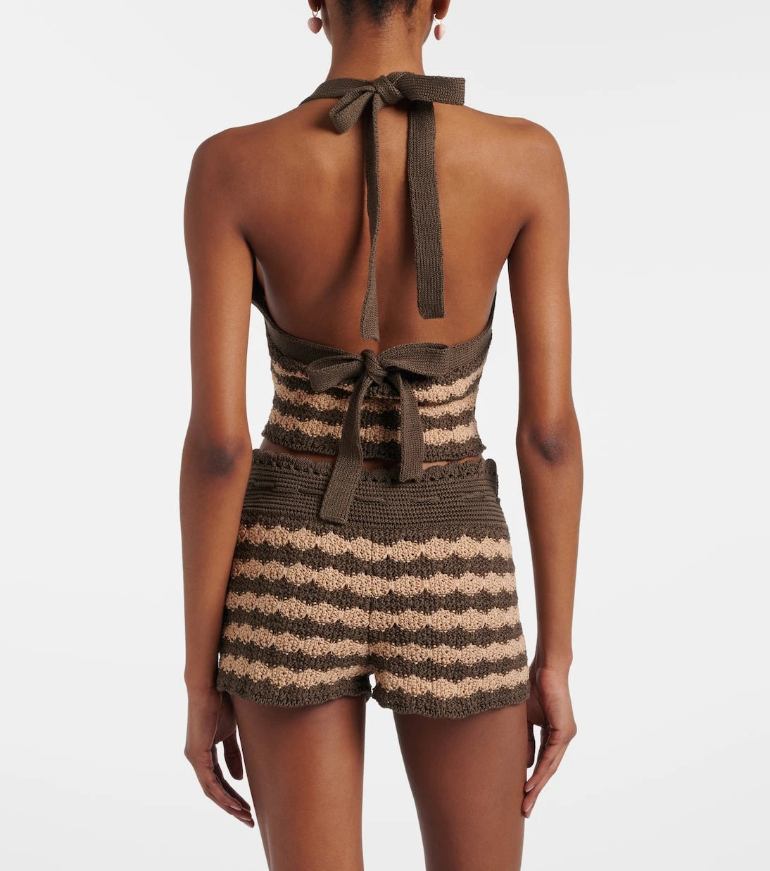 Valentino - Striped knitted cotton crop top