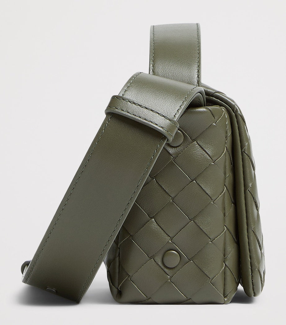 Mini Leather Intrecciato Flap Cross-Body Bag