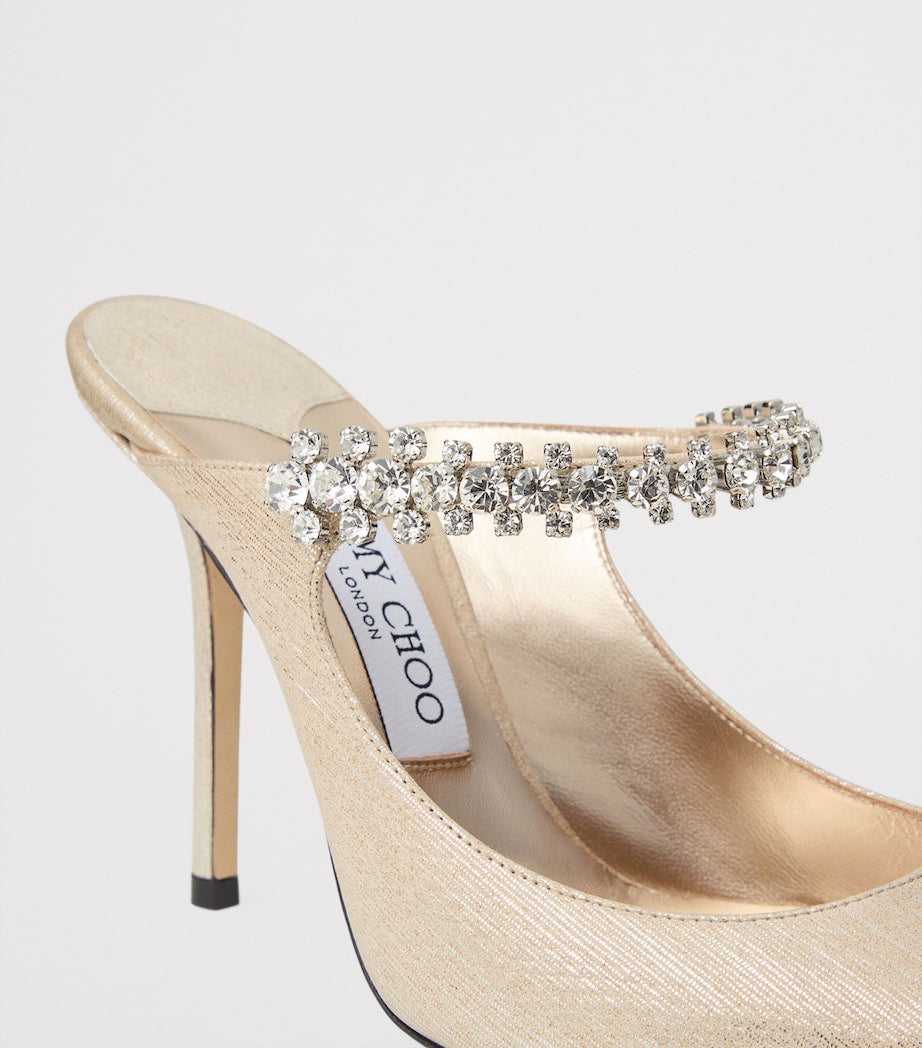 Jimmy Choo Gold Bing 100 Calfskin Heeled Mules