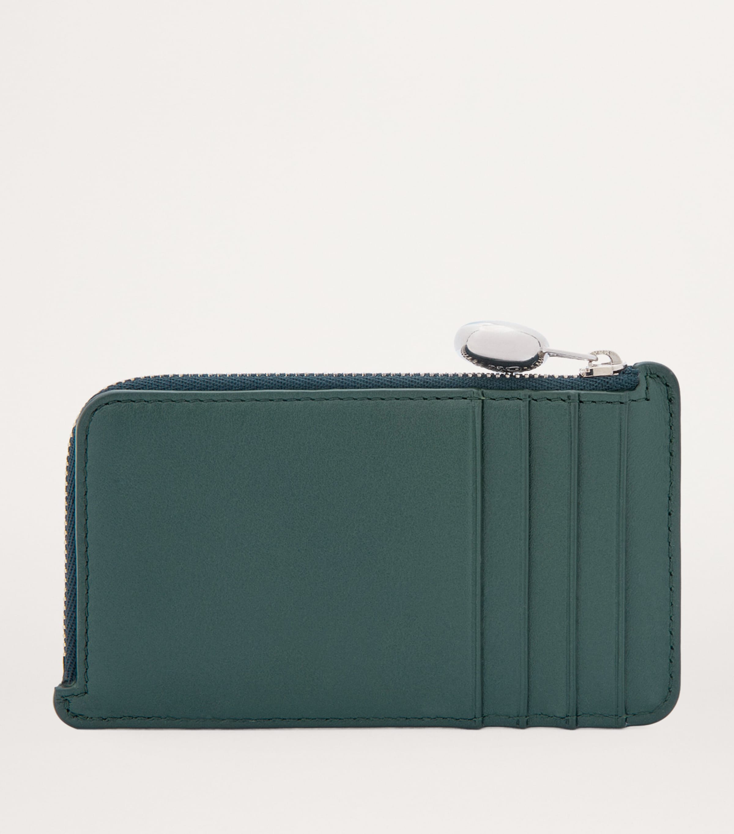 Green Leather Pebble Card Holder