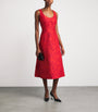 Emilia Wickstead Red Boucle Floral Labrina Midi Dress