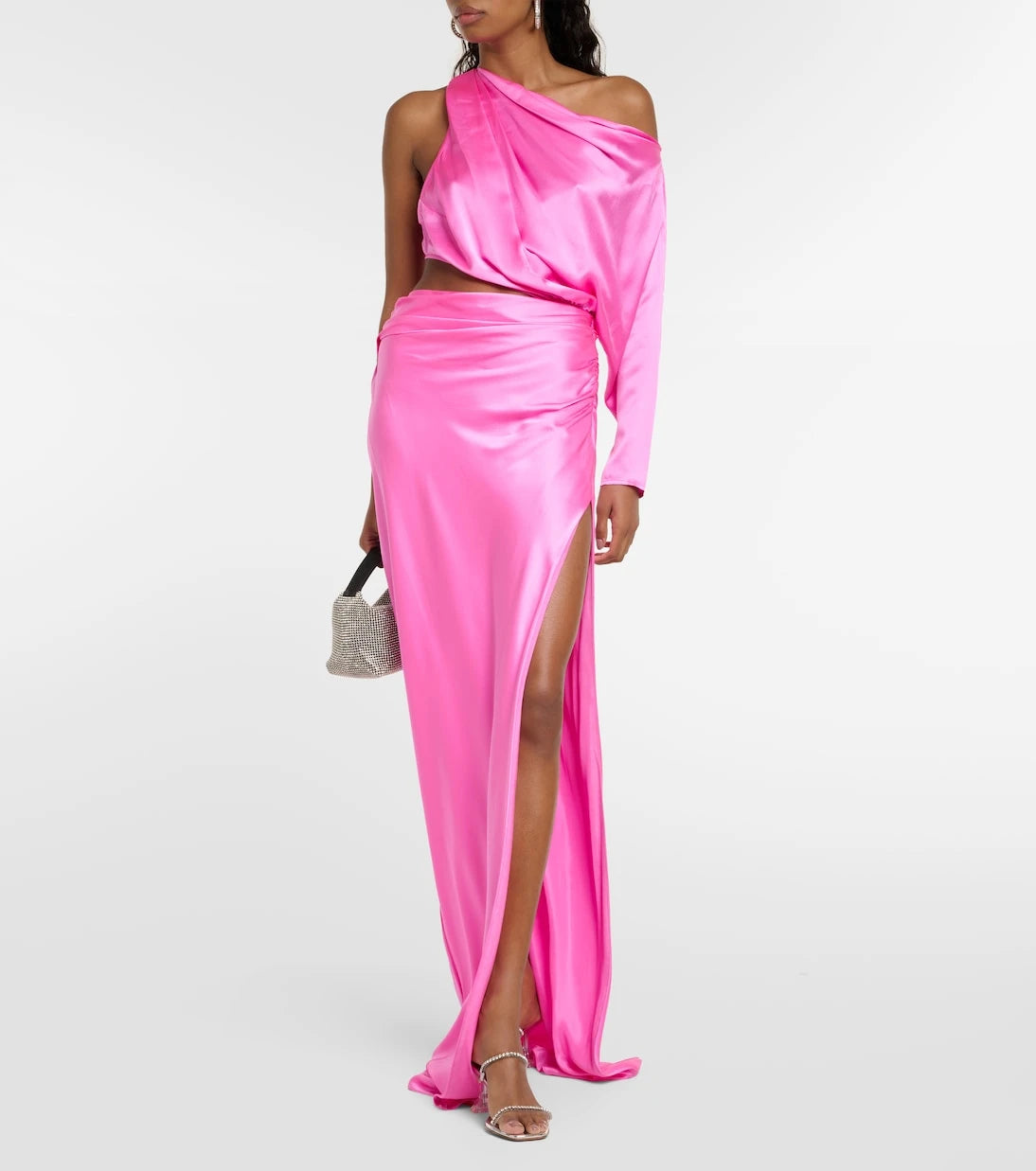 The Sei - فستان من الساتان الحريري مع فتحات وقصة درابيه