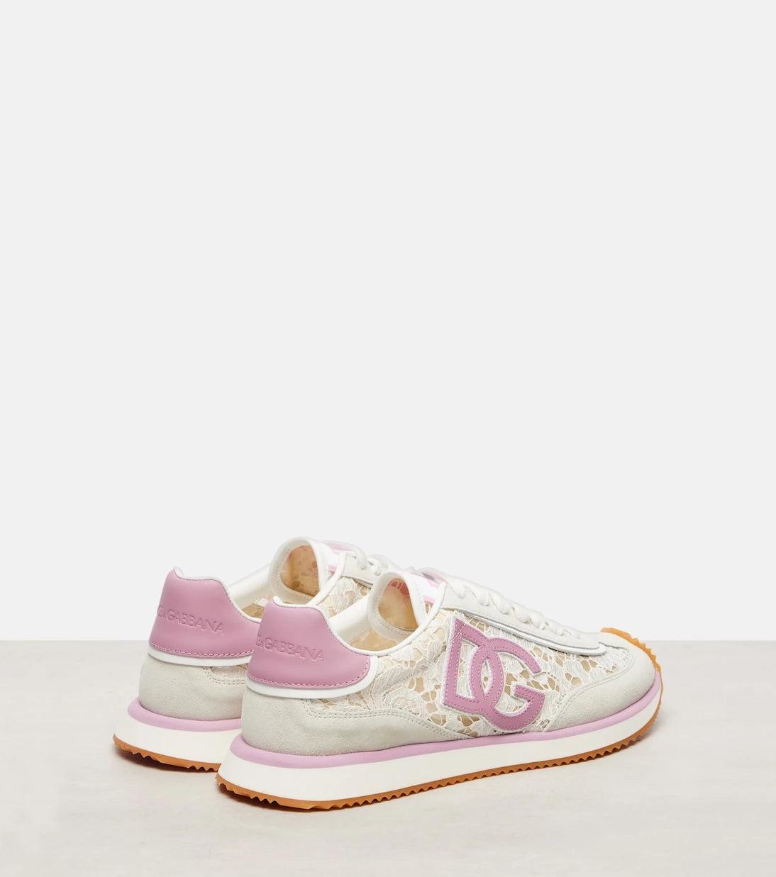 Dolce&Gabbana - DG Cushioned leather-trimmed sneakers