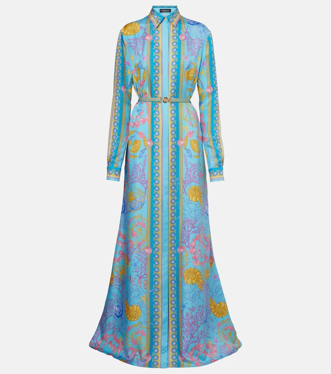 Versace - Underwater Barocco silk twill maxi dress