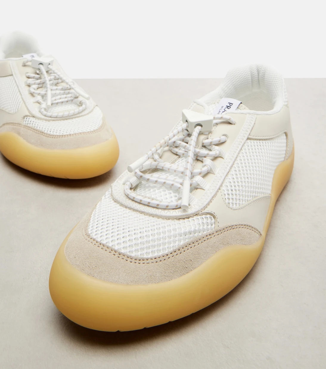 Prada - Speedrock leather-trimmed sneakers