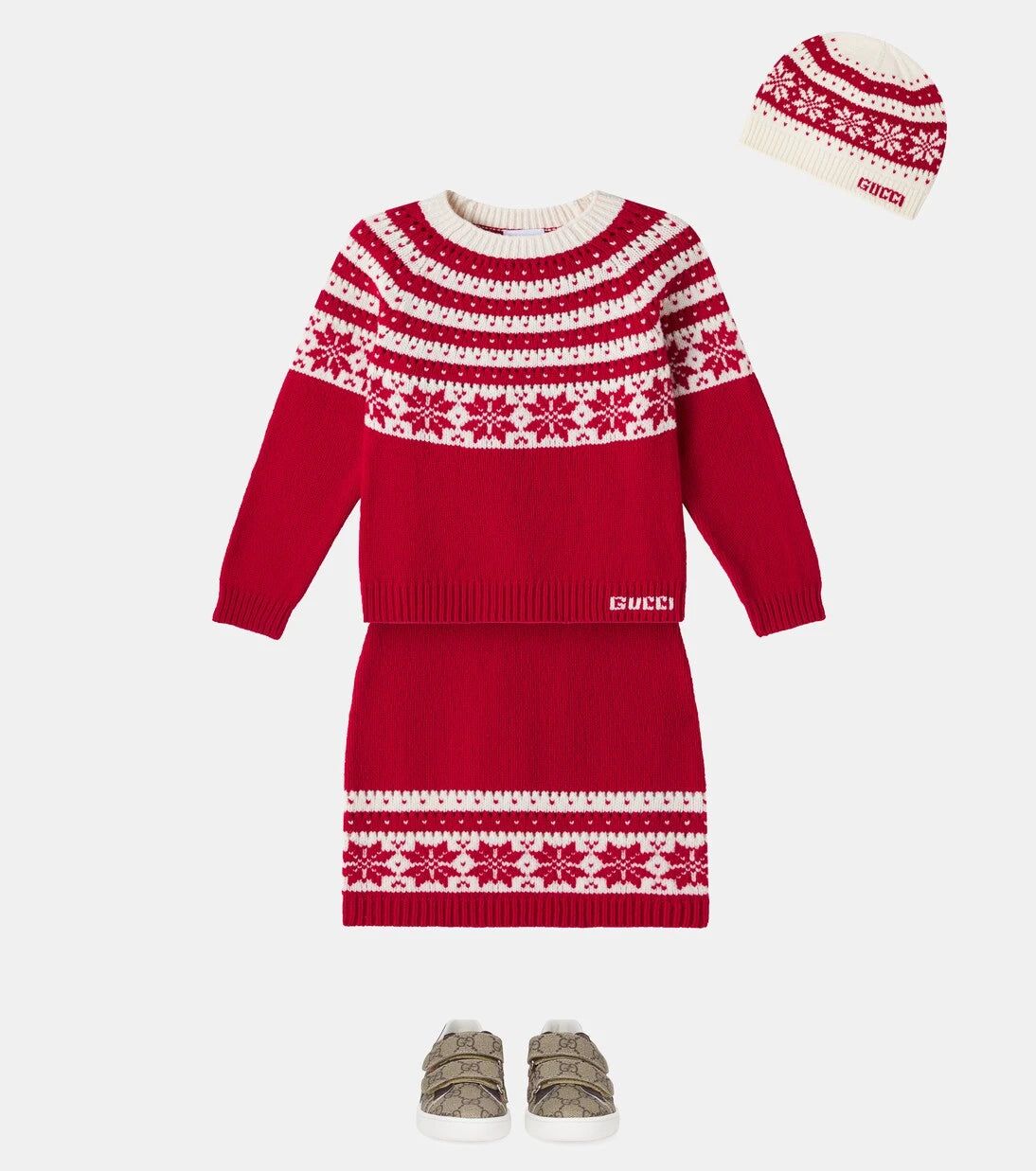 Gucci Kids - تنورة من صوف Fair Isle