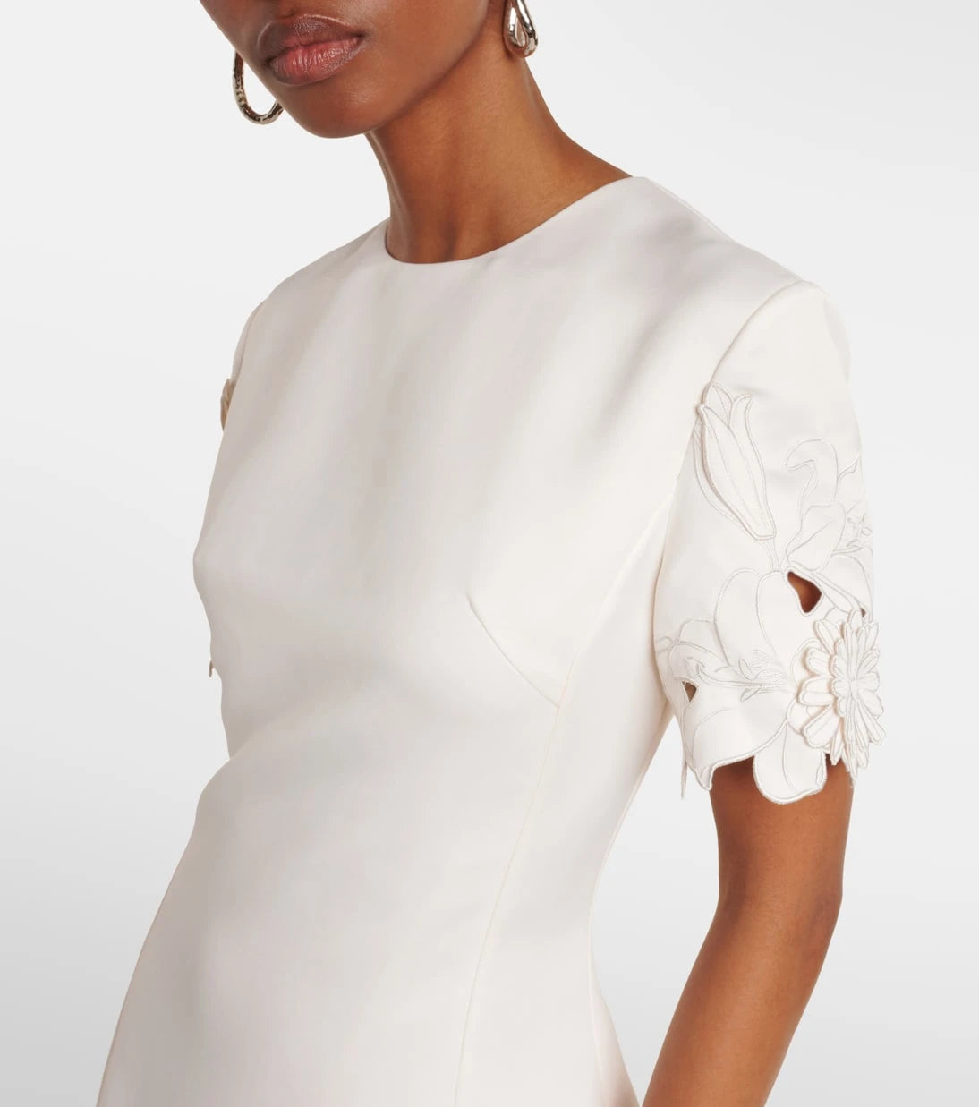 Leo Lin - Caroline floral-appliqué midi dress