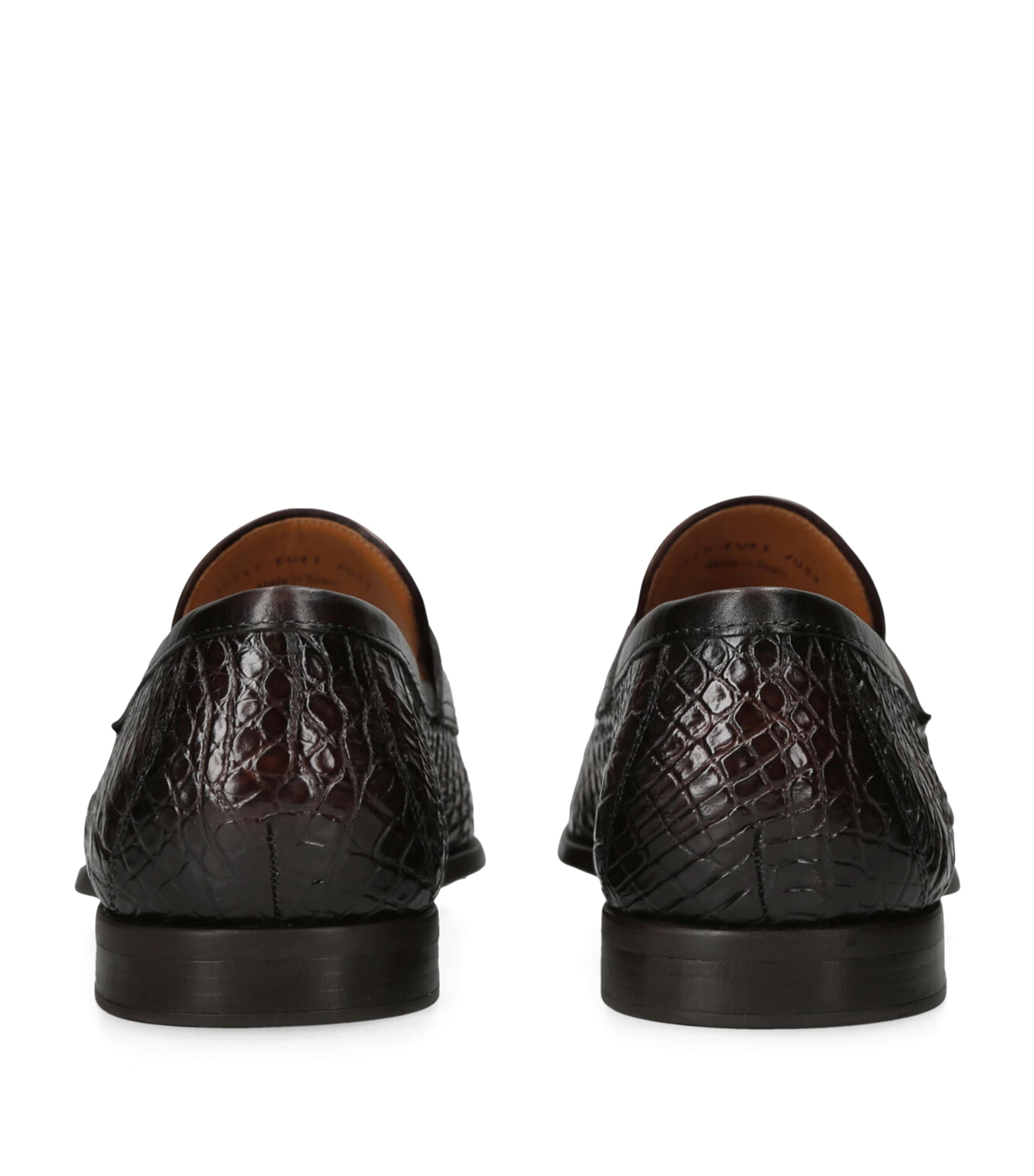 Magnanni Crocodile Leather Penny Loafers