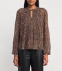 Rag & Bone Brown Silk-Blend Floral Amaris Blouse