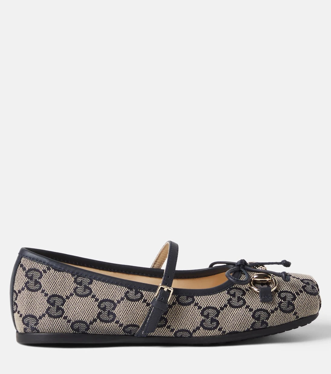 Gucci Kids - Horsebit GG Canvas ballet flats