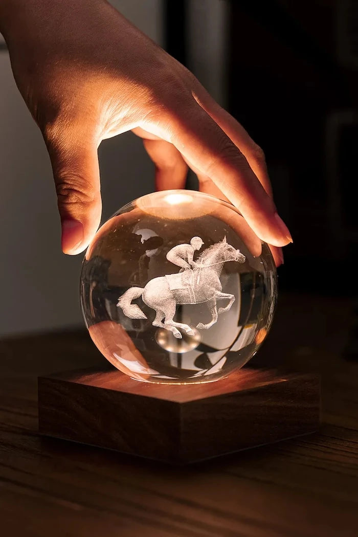 Безжична led настолна лампа Gingko Design Amber Crystal Light 9,5 x 8 cm