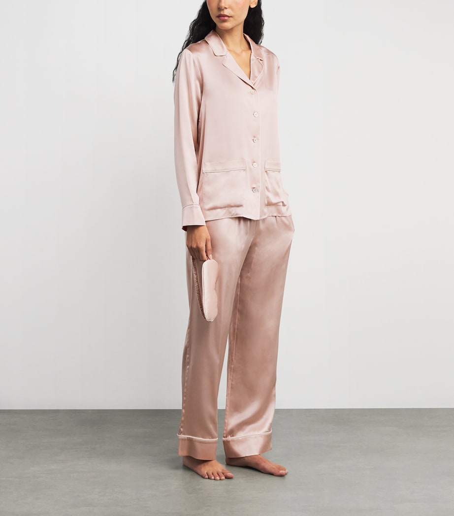 Pink Silk Satin Pyjama Set