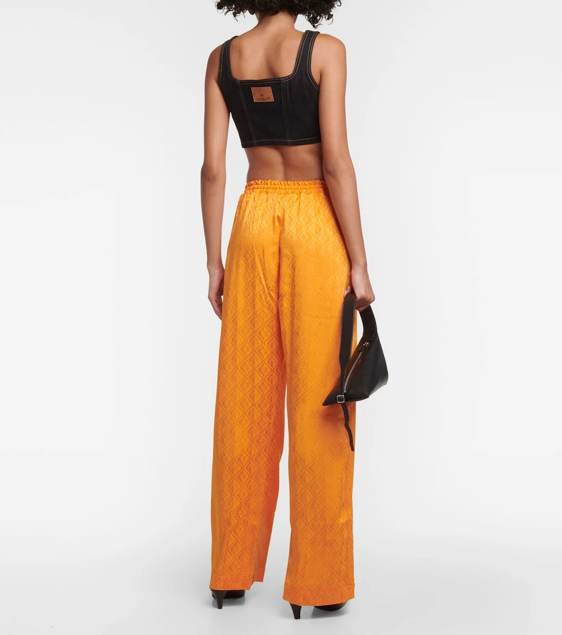 Marine Serre - Moon Diamant satin pajama pants