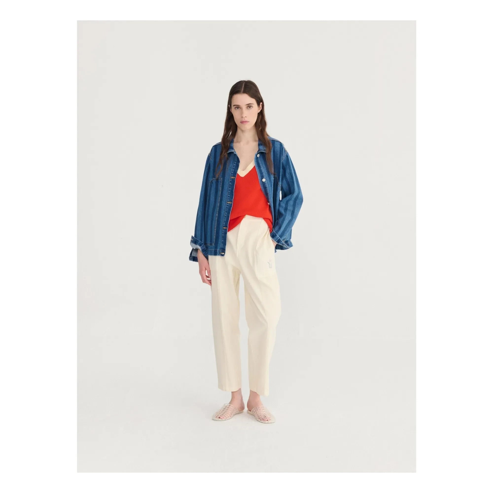 Bobo Choses - Denim Stripes Organic Cotton Jacket | Blue
