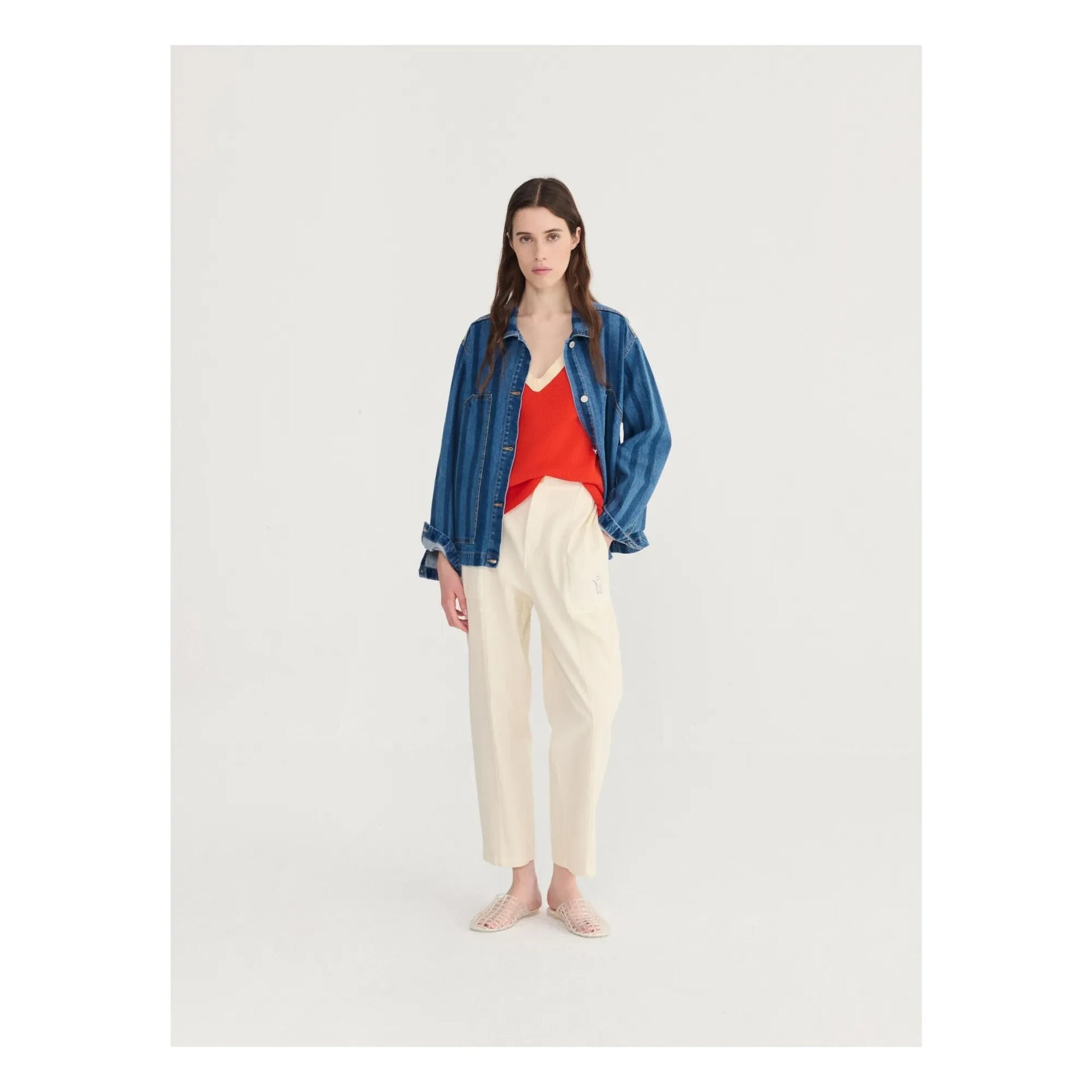 Bobo Choses - Denim Stripes Organic Cotton Jacket | Blue