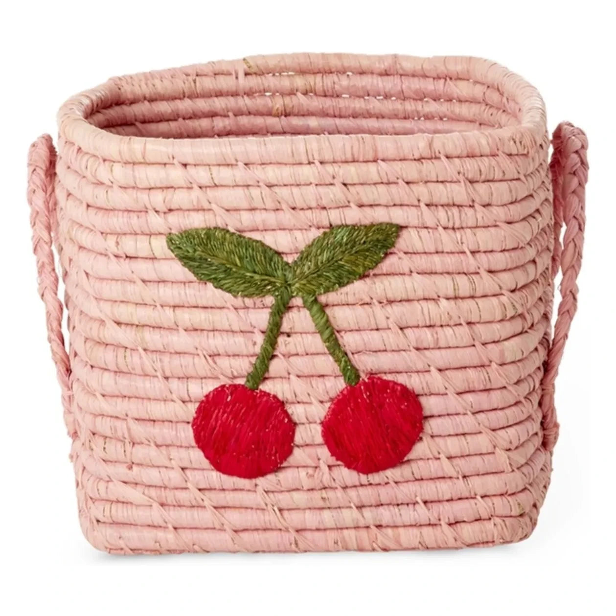 Rice - Cerise raffia storage basket | Pink