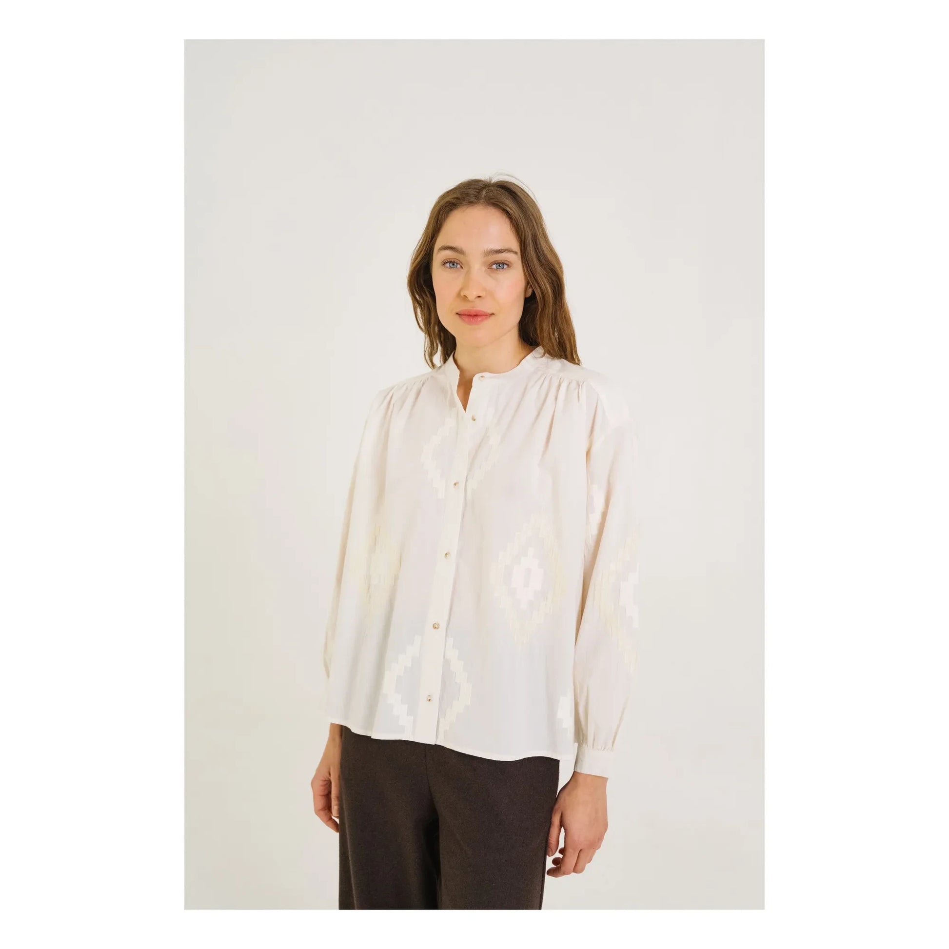 Sacrécoeur - Ella Astra Embroidered Blouse | Ecru