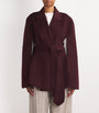 Burgundy Cashmere Tie-Waist Cape
