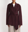 Wolk Morais Burgundy Cashmere Tie-Waist Cape