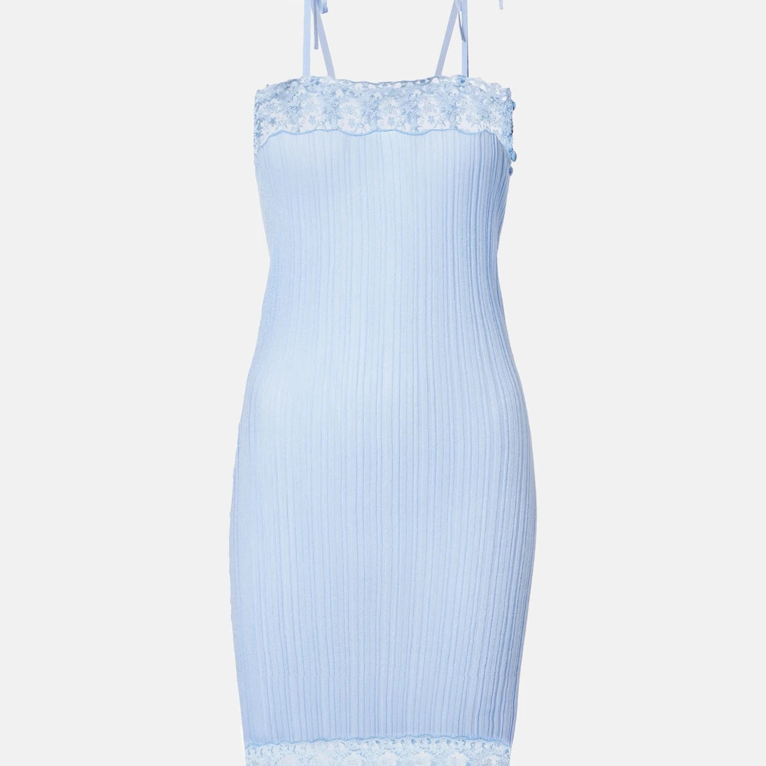 Chloé - Lace-trimmed wool slip dress