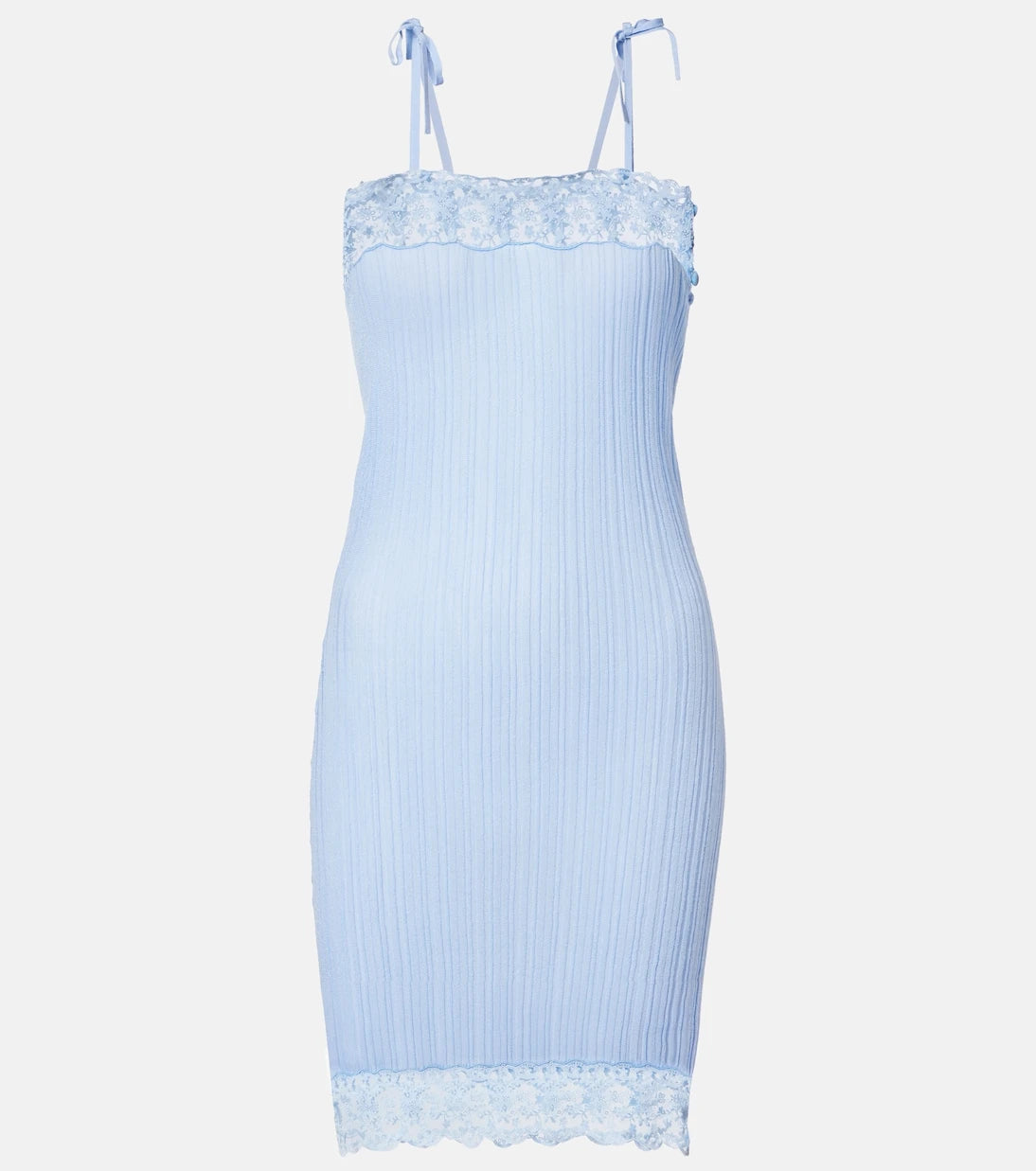 Chloé - Lace-trimmed wool slip dress