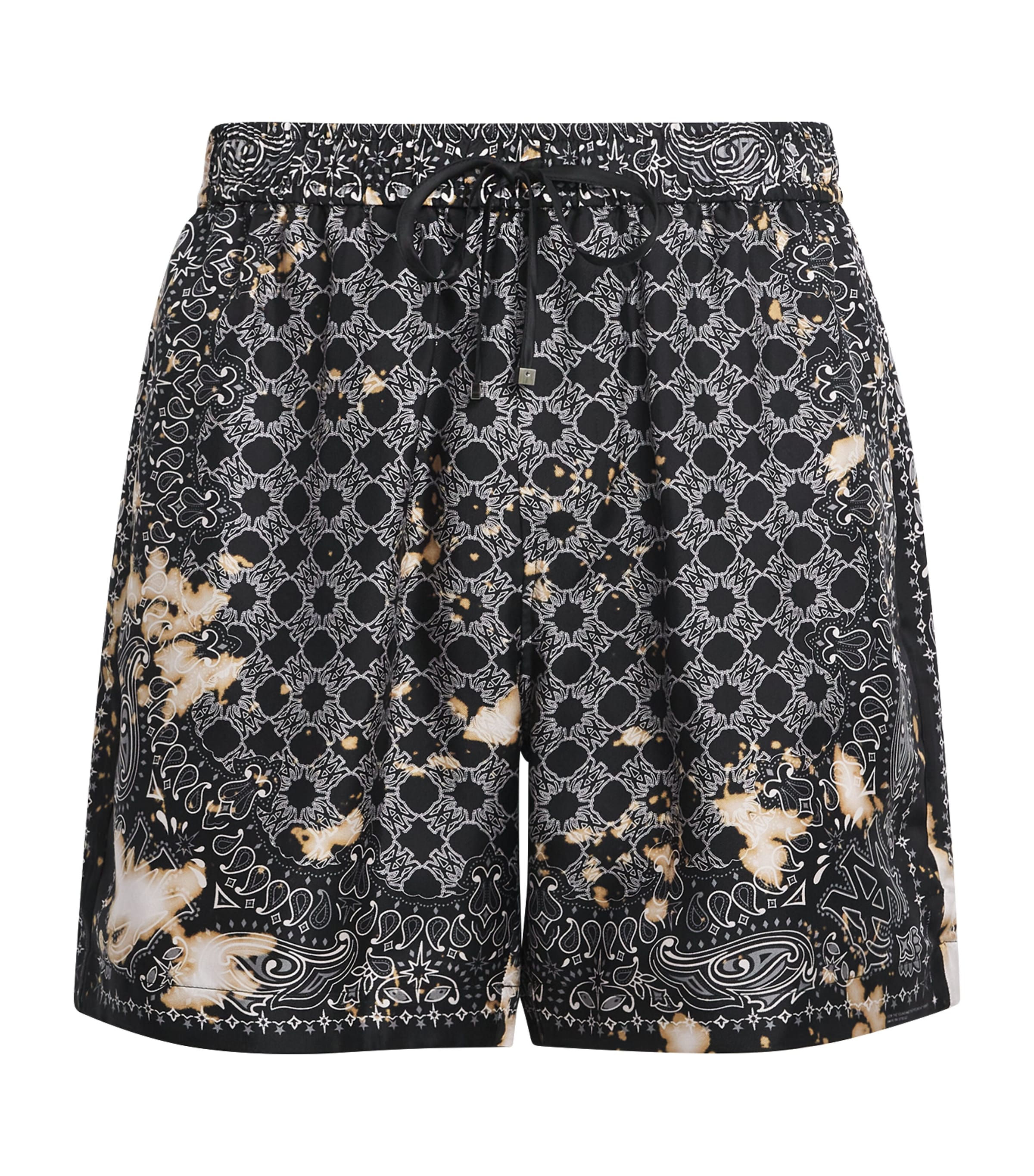 AMIRI Silk Bleached Bandana Print Shorts
